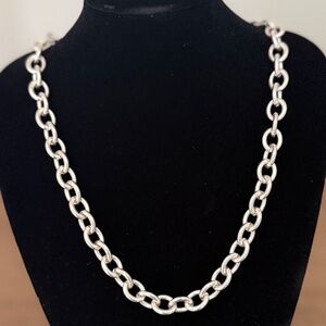 Judith Ripka Vintage Sterling Silver Heavy Smooth Rolo Chain Link Necklace